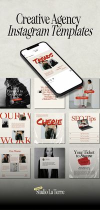 Elevate your social media presence with these captivating red Business Coach Instagram templates.  Crafted for Consulting Agencies, Social Media Agencies, and Business Coaches, they provide a stylish and effective platform to showcase your expertise. Share valuable tips, tricks, and insights about your services, attracting a wave of potential clients. Designed by Studio La Terre, these editorial-style templates empower you to maintain consistent branding and build a strong online community, ultimately leading to more bookings. Edit effortlessly and free  with Canva.      .#CanvaTemplates #InstagramTemplates #FreeTemplates #IdeasForCanva #SocialMediaDesigns