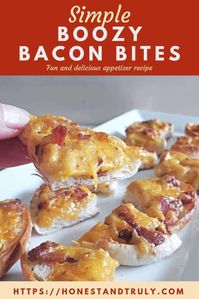 These boozy bacon cheddar bites are an easy appetizer using English muffins. This is perfect for any potluck or football party, ready in under 20 minutes.