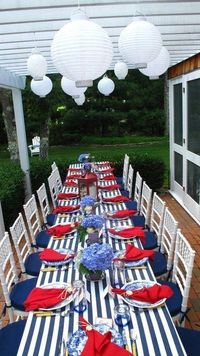 4th of July tablescape | Fourth of July table decorations | Red White and Blue wedding