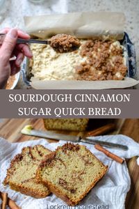 Strands of flavorful cinnamon sugar swirled throughout a delicious and tender sourdough quick bread loaf. Using sourdough discard in this recipe, you can bake right after you mix the batter or long ferment it for added health benefits. Makes the perfect breakfast for Thanksgiving morning or during the holiday season.