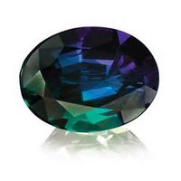 Alexandrite ~ An Alternate Birthstone for June is a Color-Changing Gemstone. In Daylight it turns almost Green and in Incandescent Light it turns to Pink or Purple.