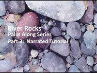 Transparent Watercolor Paint Along, River Rocks Part 3 Tutorial - YouTube