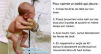 Cette astuce est toute simple et consiste à porter et bercer le bébé d'une certaine manière pour l'apaiser instantanément. Découvrez l'astuce ici : http://www.comment-economiser.fr/astuce-miracle-d-un-pediatre-pour-calmer-un-bebe.html?utm_content=bufferbe9f4&utm_medium=social&utm_source=pinterest.com&utm_campaign=buffer