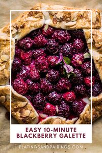 This rustic Blackberry Galette is a quick and easy dessert recipe that can be assembled in just 10 minutes using store-bought, refrigerated pie crust. // fruit // recipe desserts 