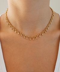 Chain necklace with gold droplets. Gold Overlay. Handmade just for you in our Costa Mesa, CA sutdio.