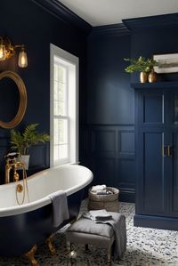 Indulge in the allure of Midnight Navy (2067-10) as we reveal the secrets to creating a sophisticated and moody bathroom retreat in your daily interior designer routine. Dive into the depths of luxury! #Ad #homedecor #homedesign #bathroom #Painthome interiorarchitecture best Wall Colors for Bathroom Colors Bright Room Colors best colors combinations bathroom bathroom Remodeling Modern Paint Colors 2024