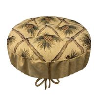 Wilderness Pinecone Beige Bar Stool Cover with Cushion and Adjustable – Barnett Home Decor. Our thick latex foam pad is more comfortable and lasts longer than other foams, without going flat the way polyester fiber fill would. The sturdy drawstring yoke is more secure than elastic and lasts longer than non-slip grippers. #madeinusa #barstool #lodge #rustic