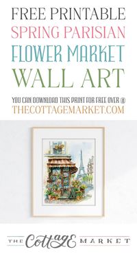 Indulge in the enchanting beauty of Parisian springtime with our Free Printable Spring Flower Market Wall Art. Download yours today and let the allure of the City of Light brighten your home!