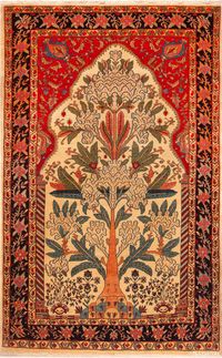 Gorgeous Prayer Design Tree Of Life Antique Persian Sarouk Farahan Rug, Country of origin: Persian Rugs, Circa date: 1900