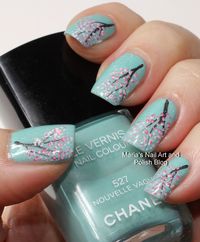 Marias Nail Art and Polish Blog: Cherry blossom nail art on Nouvelle Vague