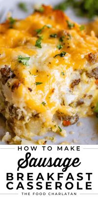 Best Breakfast Casserole Recipe with Sausage from The Food Charlatan.