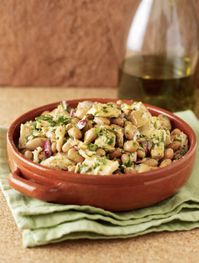 This has always been the Italian antipasto, and though you are more likely to come across it as the traditional combination of tonno and cannellini, I love the flecked terracotta of borlotti beans, giving you the colours of Tuscany on a plate. This makes a simple, speedy supper for two; all I'd want alongside is some good bread. For US cup measures, use the toggle at the top of the ingredients list.