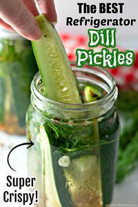 If you love pickles, you can make your own at home with this fantastic Refrigerator Dill Pickles recipe! Fresh sliced cumbers in a homemade brine with pickling spices, fresh garlic and dill--you'll be so surprised how easy it can be to make homemade pickles!