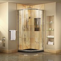 Dreamline DL-6701-CL Prime 74-3/4" High x 33" Wide x 33" Deep Sliding Framed Sho Chrome with Black Base Showers Shower Enclosures Round