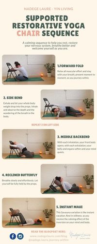 A calming Supported Restorative Yoga sequence to help you rest, restore your nervous system, breathe better and welcome yourself as you are. Introducing a chair as a prop can be very supportive and can help you discover new sensations in your restorative practice.