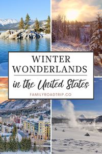 Top US destinations for winter travel in the USA. From magical Christmas towns to top ski destinations, get these wonderful winter destinations on your travel bucket list! Best places to visit in Winter | US winter vacations for families | Family Road Trip