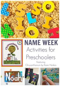 Name Week Activities for Preschoolers with the featured picture book Chrysanthemum by Kevin Henkes. 5 Days of simple Activities to work on Name Recognition and more with preschoolers