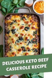 Looking for a delicious and easy keto casserole recipe? Try this Keto Beef and Spinach Egg Casserole, perfect for breakfast or dinner. Packed with ground beef, fresh spinach, and cheddar cheese, this low carb dish is a quick option for busy days. High in protein and keto-friendly, it's great for meal prep too. Whip up this flavorful Keto Beef Casserole with minimal effort - a satisfying meal to enjoy while sticking to your low carb diet.