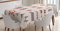 Amazon.com: Ambesonne Tribal Tablecloth, Illustration of Aztec Culture Pattern Tribal Design Geometric Print, Dining Room Kitchen Rectangular Table Cover, 60" X 84", Orange and Brown : Home & Kitchen