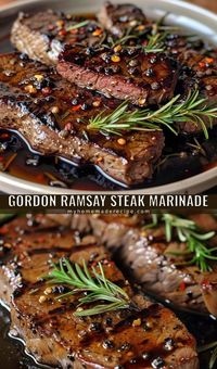 Gordon Ramsay's Steak Marinade is a perfect blend of rich balsamic vinegar, soy sauce, and dark brown sugar. This marinade not only tenderizes the steak but also infuses it with a symphony of flavors, making every bite an unforgettable experience. Whether you're a seasoned chef or a home cook, this recipe will elevate your steak game to new heights. Detailed instructions ensure that your steak is marinated to perfection, providing a juicy and flavorful result. Perfect for a special dinner or a regular weeknight meal, this marinade is versatile and can be used with various cuts of meat.