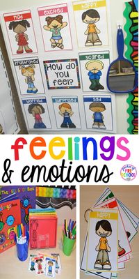 Everything you need to teach all about feelings for back to school --feeling posters/cards (big & small), feeling photographs, feeling wheels, feeling graphs, feeling writing paper, and tons of feelings activities you can do in your early childhood classroom.