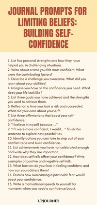 Explore these insightful journal prompts designed to help you identify and overcome limiting beliefs that may be holding you back. By delving into your thoughts and emotions, you can gradually build self-confidence and embrace your true potential. Challenge yourself to reflect deeply on each prompt as you embark on a journey of self-discovery and personal growth. Let your journal become a safe space for exploring new perspectives and unlocking the power within you. Start transforming your mindse