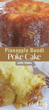 Pineapple Bundt Poke Cake is a simple, delicious, and moist poke cake. #pineapple #bundtcake #cake #pokecake #dessert #recipe