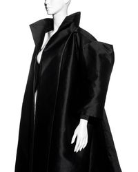 John Galliano black silk heavyweight showpiece opera coat, ss 1995 at 1stDibs