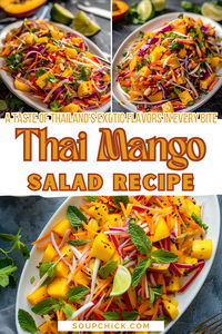 Embark on a culinary journey to the tropics with this Thai mango salad recipe! Juicy mangoes, crisp vegetables, and fragrant herbs are tossed in a tangy-sweet dressing, creating a symphony of exotic flavors that dance on your palate. Indulge in a taste of tropical bliss and elevate your dining experience today!  #ThaiMangoSaladRecipe #ExoticFlavors #TropicalDelight #SaladRecipes #HealthyEating #FoodieFaves #FreshAndTasty #DeliciousDishes