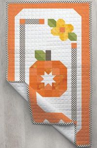 Hello Gourd-eous, Quilt kit designed by Heather Peterson. Kit comes in a keepsake Riley Blake Designs box which includes pattern, fabric for the top and the binding. Backing, batting and applique supplies are not included.  Finished wallhanging is 20" x 36".  Backing Needed: 1 yard for non-directional prints or  1.5 yard directional prints of 44/45". PLEASE NOTE: Patterns are NOT returnable to protect the copyright of the designer. We love our customers and want only to be fair. We never charge