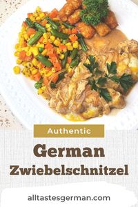 Zwiebelschnitzel is a delicious German schnitzel with a lusciously aromatic onion sauce. The dish appears to be elaborate, but the recipe is simple and quick to prepare, and it is incredibly tasty. While pork is often the first meat that comes to mind when hearing the word "schnitzel," this dish can be made with a variety of meats. You can get some ideas for meats to try out by looking at the recommendations I've included below.