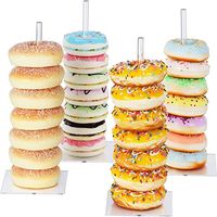 Amazon.com: Donut Stand Acrylic 4 Pack, Clear Bagel Display Tower for Dessert Table, Doughnut Holder for Birthday, Wedding, Baby Shower, Christmas, Party : Home & Kitchen