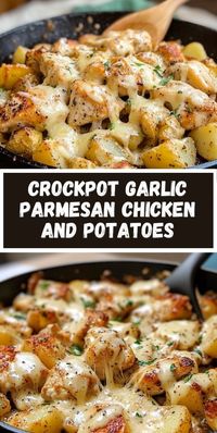 Set it and forget it! This Crockpot Garlic Parmesan Chicken and Potatoes recipe is perfect for busy weeknights. Full of flavor, this dish brings together tender chicken, garlic, and parmesan for a slow-cooked, delicious meal.