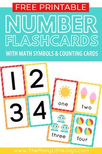 Free Printable Number Flashcards (+ counting cards) - The Many Little Joys