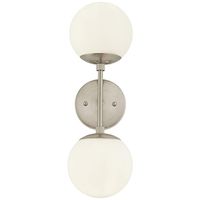 Possini Euro Oso 17 3/4" High Modern Opal Glass Brushed Nickel Sconce - #15D56 | Lamps Plus