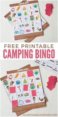 Taking the kids camping? This free printable Camping Bingo game is sure to keep them entertained!