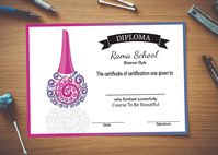 diploma for personalized beauty courses * certificate courses * makeup