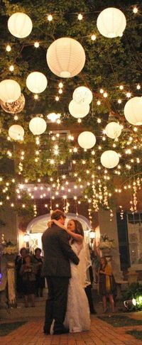 A popular inspiration image for our couples, showing festoons, foliage and paper lanterns hung overhead #venuetransformers @stressfreehire