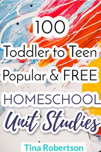 Toddler to Teen 100 Popular Free Homeschool Unit Study Resources. Your kids will love these fun and engaging homeschool unit studies. Unit studies are great for child led interest and for doing with multiple children. Whether you’re new to unit studies or a pro, you’ll love these ideas. I have OVER 100 FREE unit study resources. CLICK HERE to grab a free homeschool unit study or two! #homeschoolunitstudy #homeschoolunitstudies #unitstudy #unitstudies