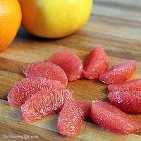 Step-by-step photos for peeling and cutting membrane-free grapefruit and oranges sections for breakfast, snacks, salads, and desserts.