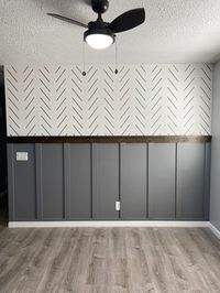 Herringbone stencil with board and batten