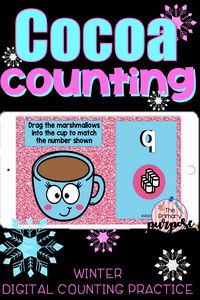 Have your preschooler or kindergartener practice counting objects and number recognition skills with this winter counting activity for numbers 1-15! Download for PowerPoint or Google Slides™- perfect for distance learning! Use during math centers, homework, or for math assessment. Includes multiple choice and drag and drop. #kindergartencounting #preschoolcountinggames #countingactivities #theprimarypurpose