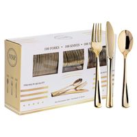 PRICES MAY VARY. ELEGANT & DURABLE: It’s time to prepare the feast like a millionaire! This gold utensils set plastic cutlery looks like real metal cutlery which bring elegance to your dinner table. This plastic silverware is expertly crafted with sturdy construction. Luxurious gold plastic flatware is the perfect dinnerware solution for a birthday, party, banquet, reunion, wedding, Christmas, Valentine's Day, Saint Patrick's Day, Easter, graduation, Mother's Day, Father's Day, Halloween, Thanks