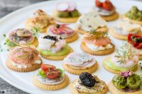 Easy Springtime RITZ Cracker Canapés ~ celebrate the return of warmer weather with a collection of colorful toppings on crisp Ritz crackers...layer them up and watch them disappear!