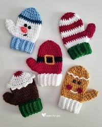 Gingerbread Man Crochet Mittens Free Pattern - Crochet For You