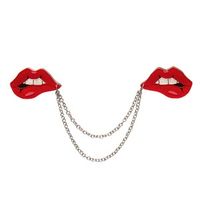 DOUBLE FEATURE LIPS Double Brooch Erstwilder Rocky Horror Picture Show