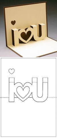 DIY I Love You Pop-Up Card via saifou #DIY #Pop_Up #Card