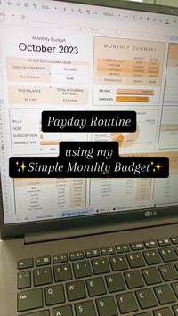 Payday routine using my Simple Monthly Budget template #octoberbudget #payday #paydayroutine #monthlybudget #googlesheetsbudget #spendinghabits #plannergirl #budgetingmum #budgetlife