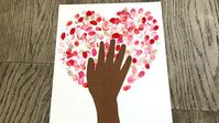 Valentine's Day Handprint Craft with Fingerprint Heart