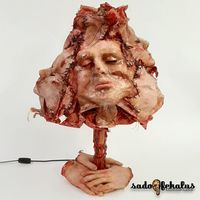 Human Skin Lamp / Ed Gein Lamp / Macabre Art / Horror Lamp / Scary Lamp / Gore Art / Horror Art / Leatherface / Home Decor / Human Skin Lamp Shade